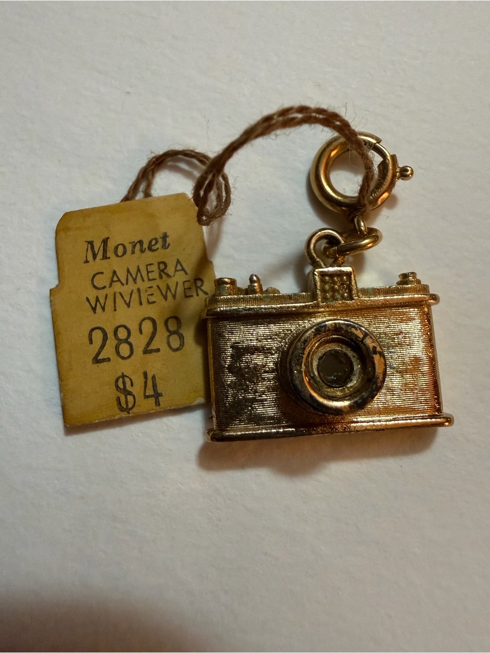 Monet Gold Camera Charm Bracelet Pendant
